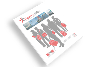 Edition présentation de la mise en page de la brochure A5 "Powerjobs"